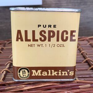 Vintage Malkins Pure Allspice 1.5 oz Spice Tin Vancouver Canada
